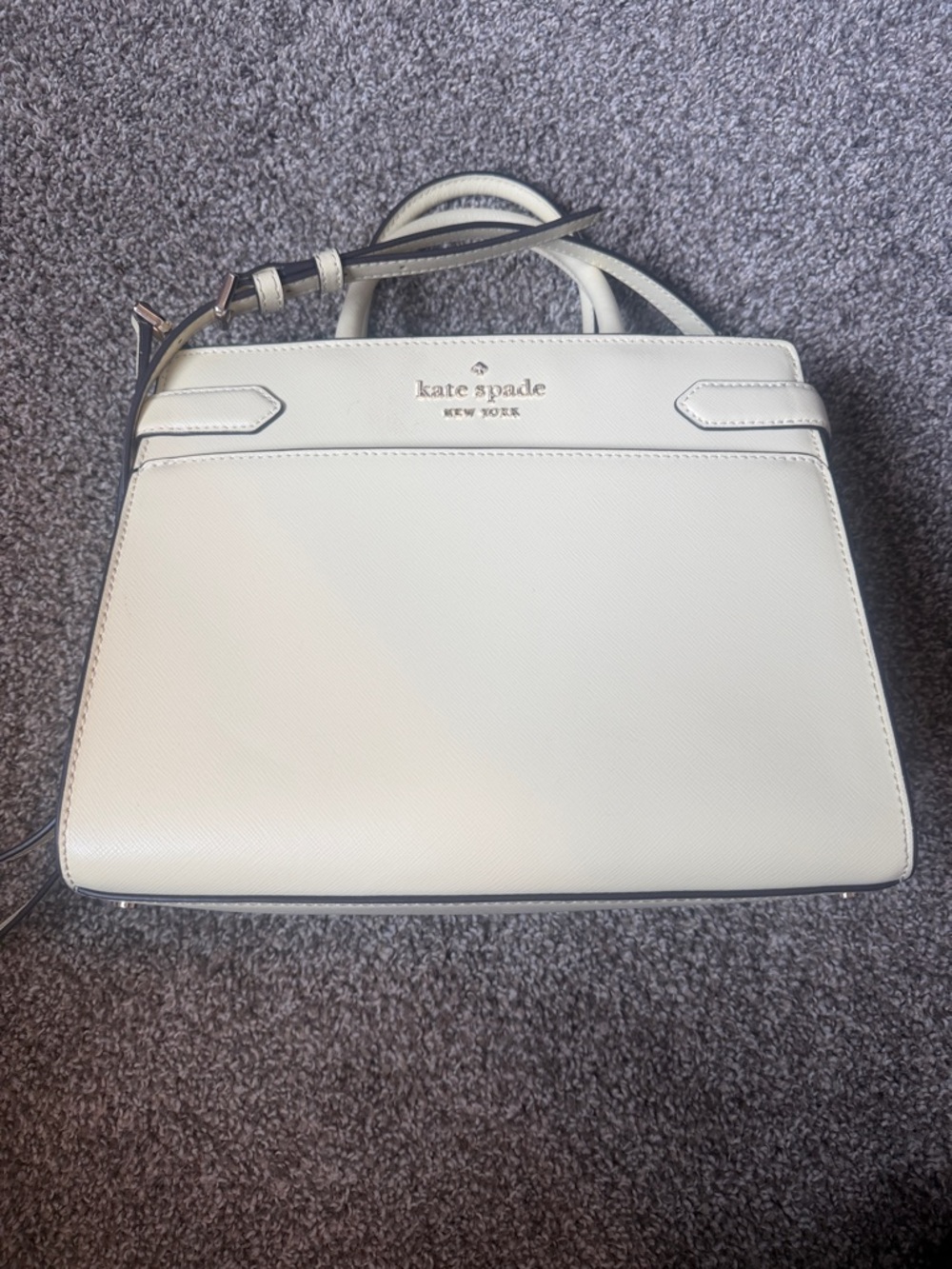 kate spade butter yellow structured leather satchel